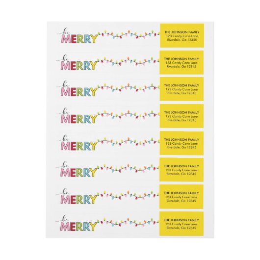 Seien Sie frohe Weihnachtskarten-Rücksendeadresse (Bogen)