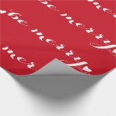 Seien Sie fröhlicher Skript-rotes u. weißes Geschenkpapier (Ecke)