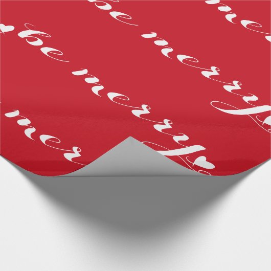 Seien Sie fröhlicher Skript-rotes u. weißes Geschenkpapier (Ecke)