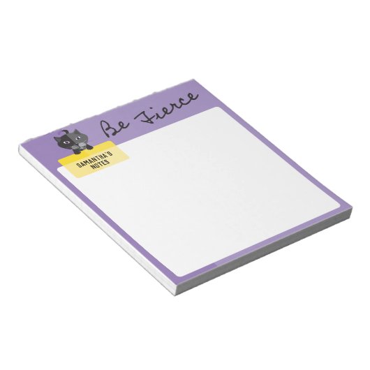 Seien Sie frostig, schwarze Katze Personalisierte Notizblock (angewinkelt)