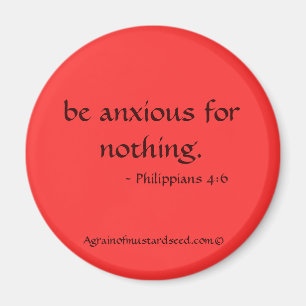 seien Sie für nichts Bibel-Zitat besorgt Magnet