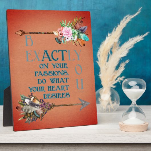 Seien Sie genau Sie Boho Style Arrow Blume schön Fotoplatte (Seite)