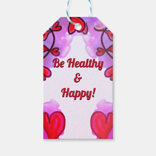 Seien Sie gesund und freuen Sie sich auf das Gesch Geschenkanhänger (Vorderseite)