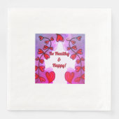 Seien Sie gesund und glücklich Papier Napkin Serviette (Vorderseite)