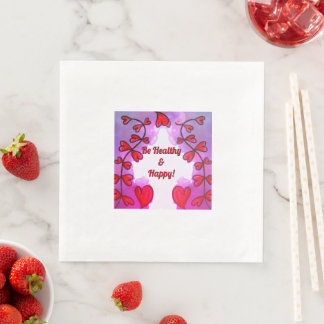 Seien Sie gesund und glücklich Papier Napkin Serviette