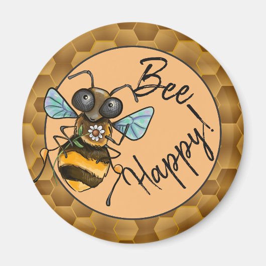 Seien Sie glücklich, Adorable Honeybiene Magnet (Vorne)