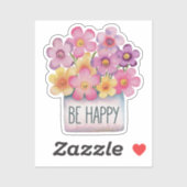 Seien Sie glücklich Aufkleber (Blatt)