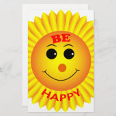 Seien Sie glücklich Briefpapier (Vorne/Hinten)