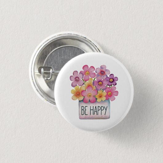 Seien Sie glücklich Button (Vorne & Hinten)