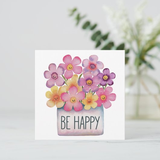 Seien Sie glücklich Einladung (Stehend Vorderseite)