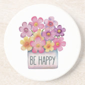 Seien Sie glücklich Getränkeuntersetzer (Vorne)