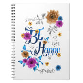 Seien Sie glücklich, gutes Zitat Blue Lila Gold Bl Notizblock (Vorderseite)