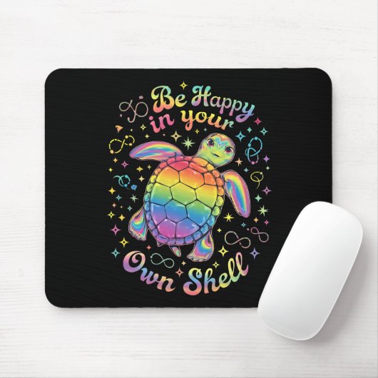 Seien Sie glücklich in Ihrer eigenen Muschel Rainb Mousepad (Mit Mouse)