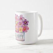 Seien Sie glücklich Kaffeetasse (VorderseiteRechts)