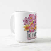 Seien Sie glücklich Kaffeetasse (Vorderseite Links)