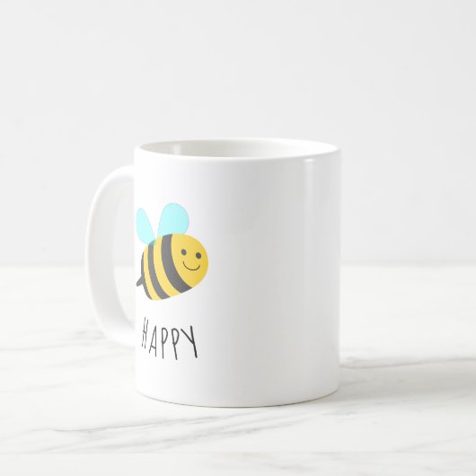 Seien Sie glücklich Kaffeetasse (Vorderseite Links)