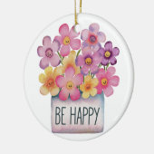 Seien Sie glücklich Keramik Ornament (Links)