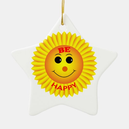 Seien Sie glücklich Keramikornament (Vorne)