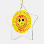 Seien Sie glücklich Keramikornament (Links)