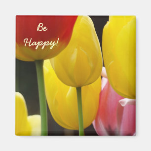 Seien Sie glücklich! Magnet helle, farbenfrohe Tul