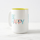 Seien Sie glücklich mit der Zwei-Tone-Tasse Zweifarbige Tasse (Vorderseite Links)