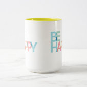 Seien Sie glücklich mit der Zwei-Tone-Tasse Zweifarbige Tasse (Mittel)