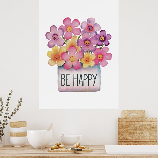 Seien Sie glücklich Poster (Küche)