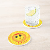 Seien Sie glücklich Sandstein Untersetzer (Seite)