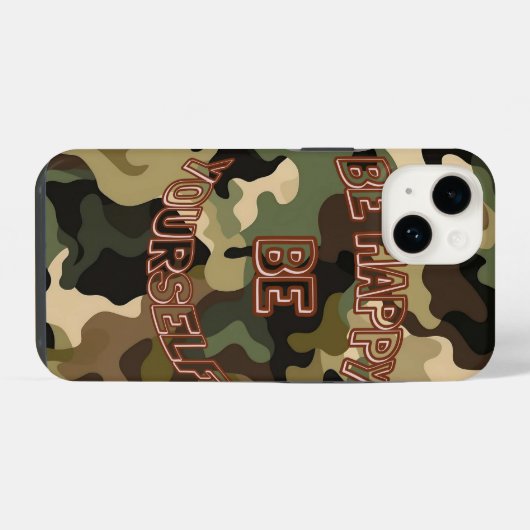 Seien Sie glücklich, seien Sie sich selbst - milit iPhone Hülle (Rückseite (Horizontal))