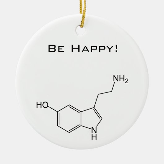 Seien Sie glücklich! Serotonin Keramik Ornament (Vorne)