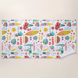 Seien Sie glücklich, sich zu entspannen Sommerelem Strandtuch