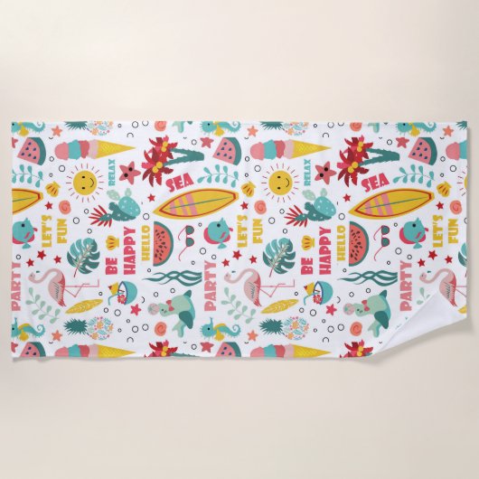 Seien Sie glücklich, sich zu entspannen Sommerelem Strandtuch (Vorderseite)