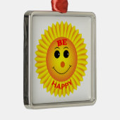 Seien Sie glücklich Silbernes Ornament (Rechts)
