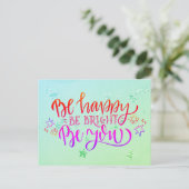 Seien Sie glücklich, wenn Sie positiv festlich sei Postkarte (Stehend Vorderseite)