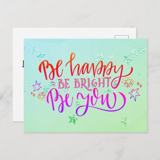 Seien Sie glücklich, wenn Sie positiv festlich sei Postkarte (Vorne/Hinten)