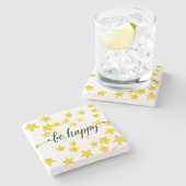 Seien Sie glückliche 3 Steinuntersetzer (Seitenansicht)