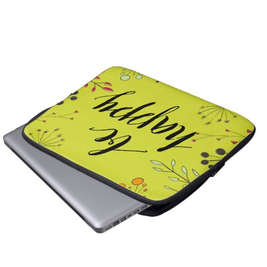 Seien Sie glückliche 5 Laptopschutzhülle (Vorne Knopf)