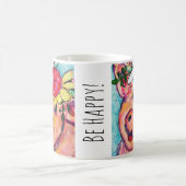 Seien Sie glückliche Seiten-Tasse Kaffeetasse (Mittel)