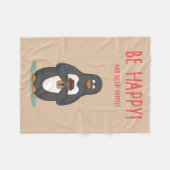 Seien Sie glücklicher und Getränk-Kaffee Fleecedecke (Vorderseite (Horizontal))