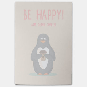 Seien Sie glücklicher und Getränk-Kaffee Post-it Klebezettel