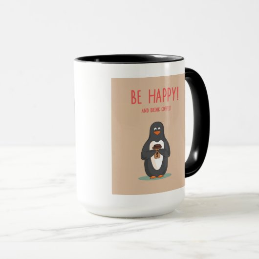 Seien Sie glücklicher und Getränk-Kaffee Tasse (VorderseiteRechts)