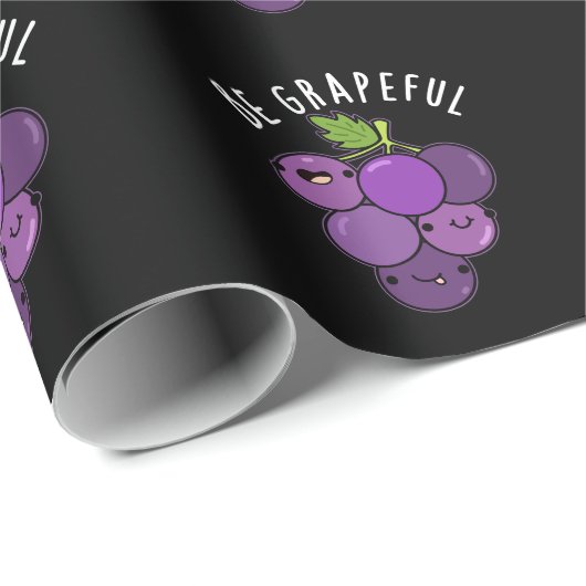 Seien Sie grapeful positive Traube Pun Dark BG Geschenkpapier (Rolleneckpunkt)
