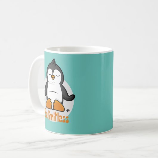 Seien Sie grenzenlos Kawaii Funny Penguin Doing Yo Kaffeetasse (Vorderseite Links)