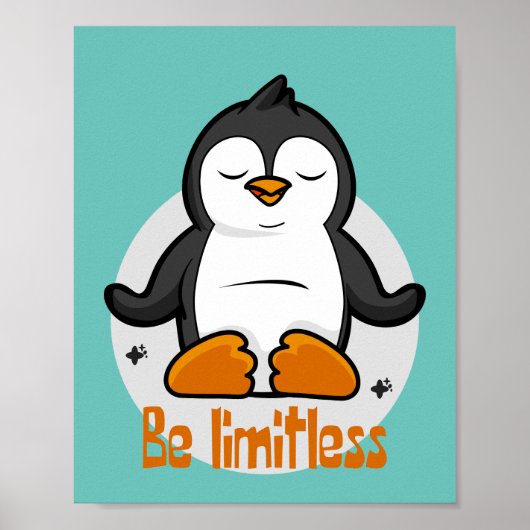 Seien Sie grenzenlos Kawaii Funny Penguin Doing Yo Poster (Vorne)