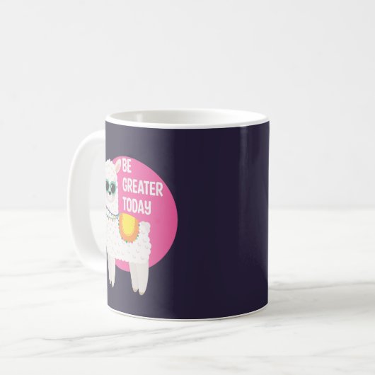 Seien Sie größer heute Funny Llama trägt Sonnenbri Kaffeetasse (Vorderseite Links)