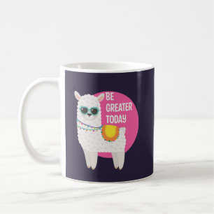 Seien Sie größer heute Funny Llama trägt Sonnenbri Kaffeetasse