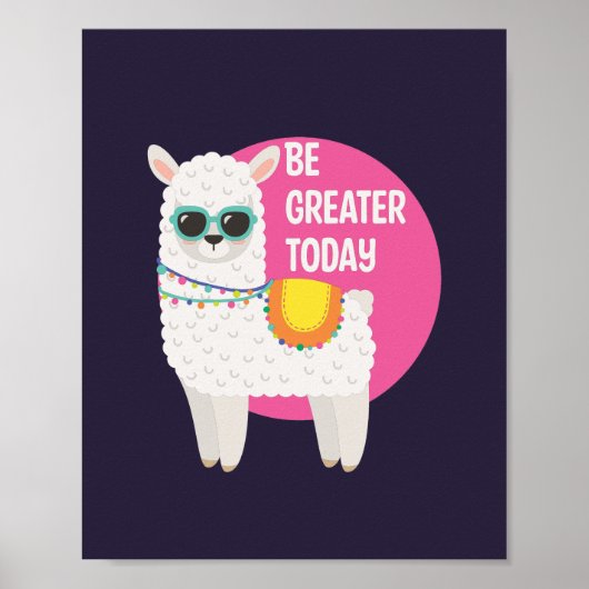 Seien Sie größer heute Funny Llama trägt Sonnenbri Poster (Vorne)