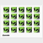 Seien Sie grüne Alien Quadratischer Aufkleber (Blatt)
