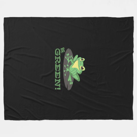 Seien Sie grüner Frosch | Cartoon Frosch | Funny F Fleecedecke (Vorderseite (Horizontal))