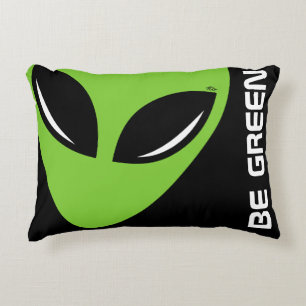 Seien Sie grünes alien Dekokissen